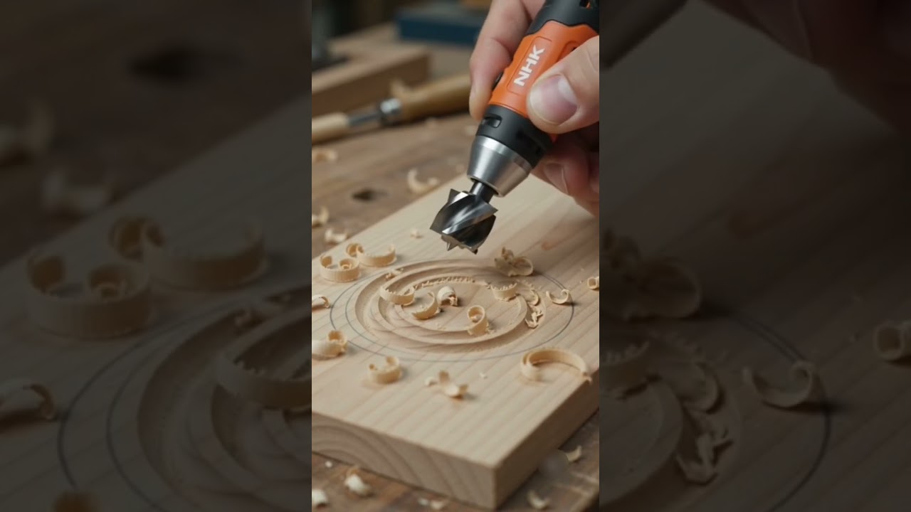 NHK MINI Circle Relief Carver 😲 Amazing 3D Wood Pattern🌸🪵 #shorts #minitools #trendinggadgets #tools