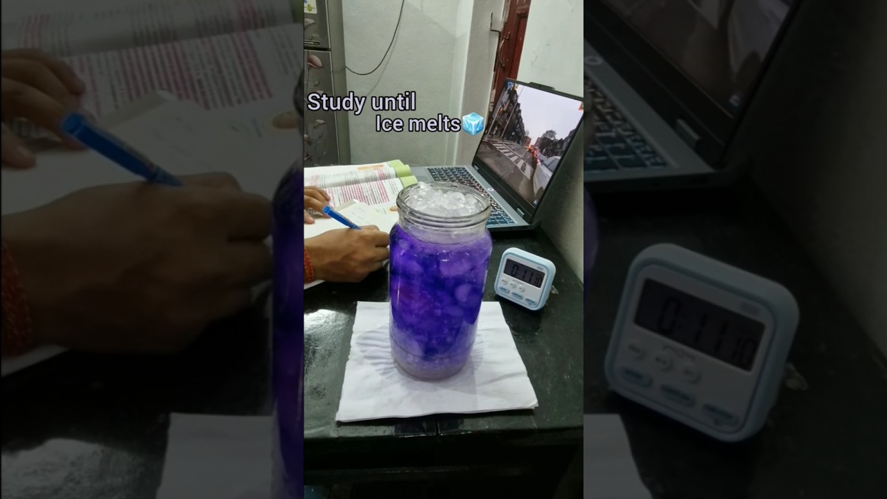 study with me until Ice melts🧊#study #studywithme #icemelting