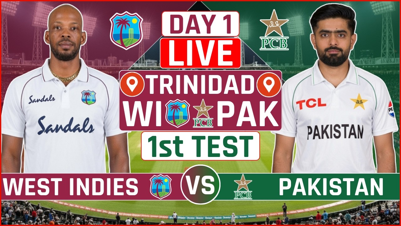 West Indies vs Pakistan 1st Test Live Score | WI vs PAK 1st Test Day 1 Live Audio Commentary