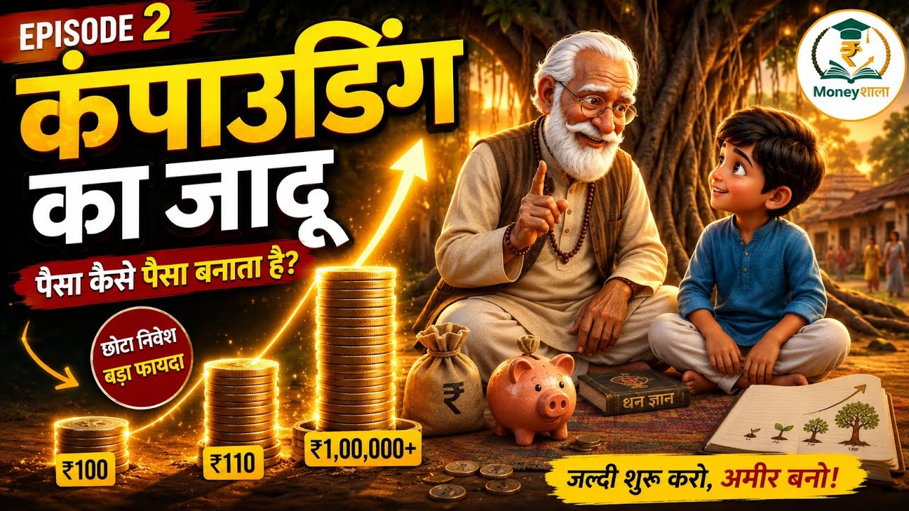 Compounding  का जादू 💰 | पैसा कैसे पैसा बनाता है?  समय को अपना दोस्त बना लो| #gk ,finance,Money शाला