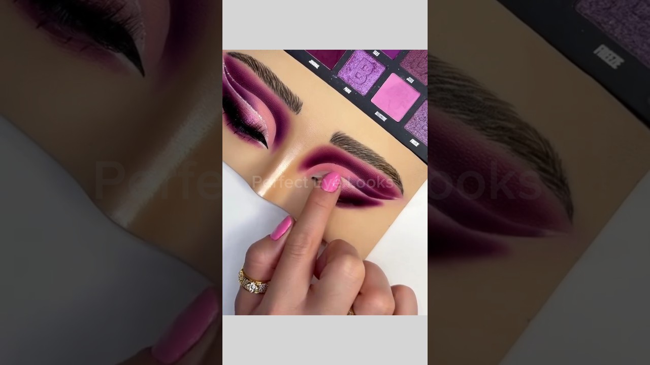 Pink cut crease eye makeup tutorial || #makeup #eyemakeup #shorts #viral #tutorial