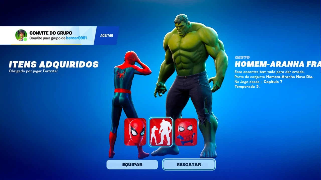 CORRE! NOVAS RECOMPENSAS GRÁTIS de HOMEM-ARANHA no FORTNITE!