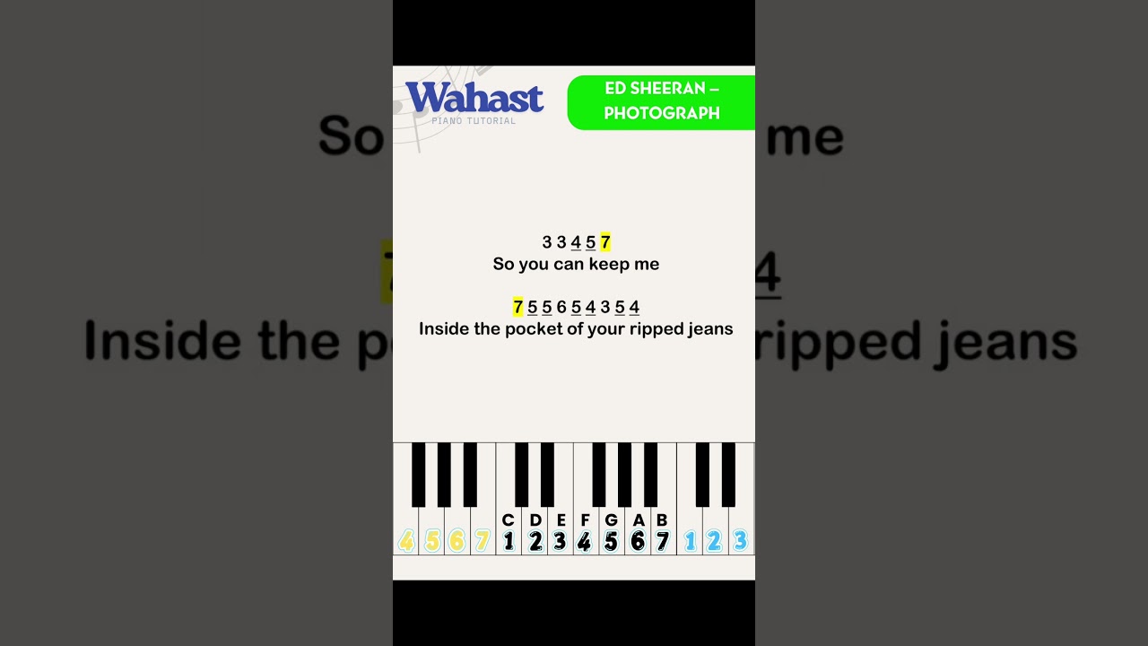 Ed Sheeran - Photograph Not Angka Pianika Piano Tutorial #edsheeran #piano #pianika #fyp #viral