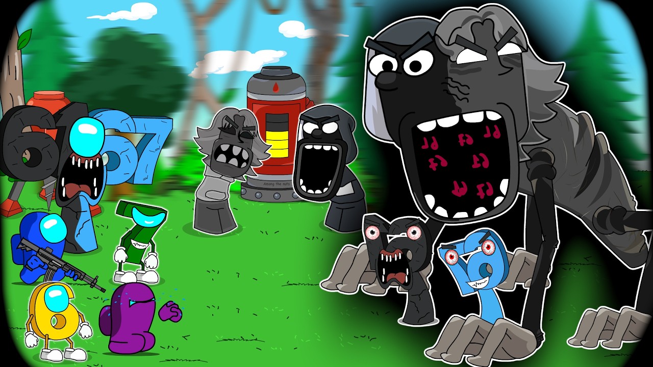 Among Us vs Brainrot 67 KID & 61 Memes into EATER Monster || ANIMATION