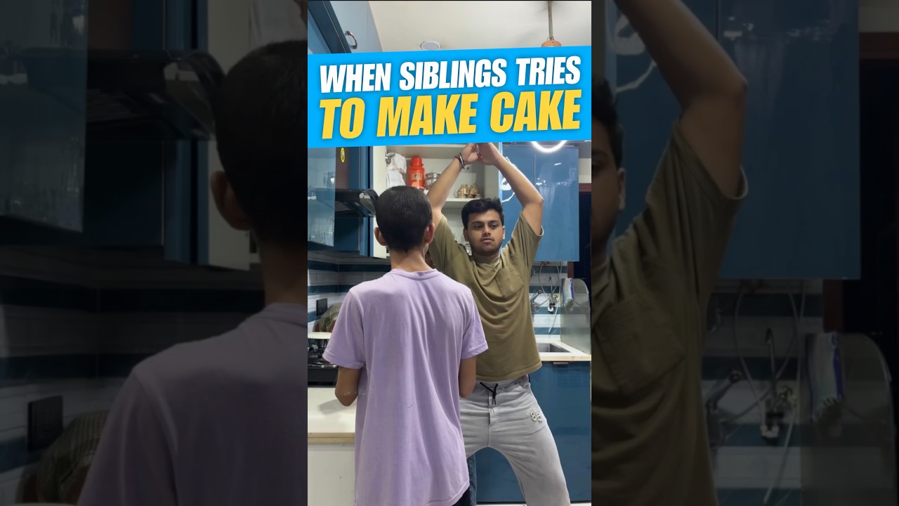 When Siblings Tries To Make Cake 😂 #funny #shorts