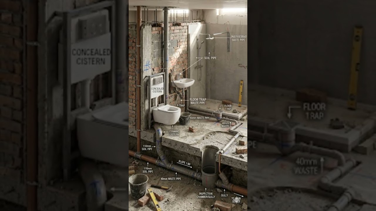 wall hanging wc installation process with video animation #engineering #facts #plumbingtime
