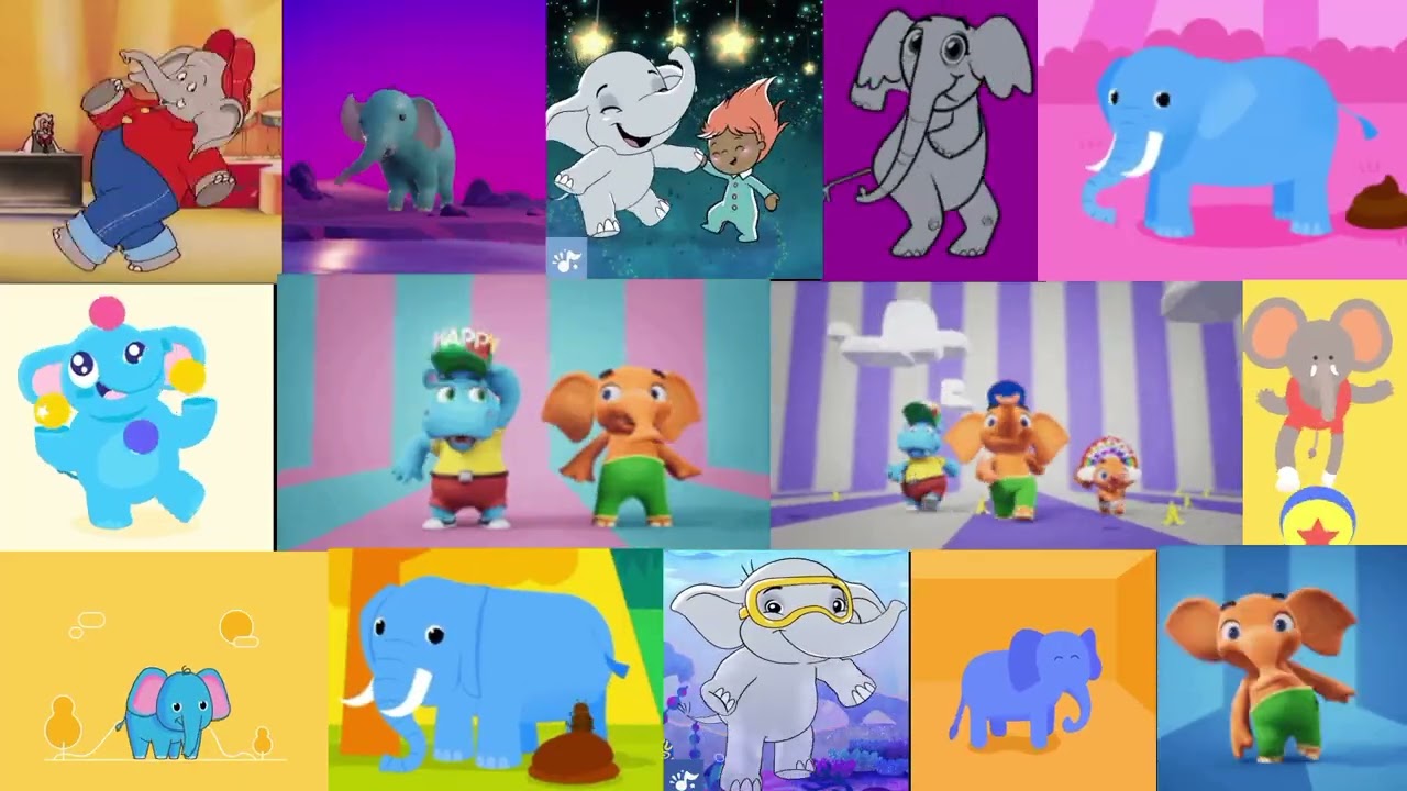 Hickory Dickory Song with Cartoon Animal Elephant ‼️