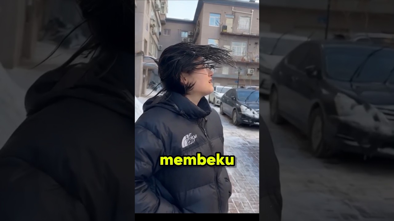 Rambut Cewek Ini Tiba-Tiba Membeku, Endingnya Bikin Ngakak! 😂 #shorts #fyp #viral