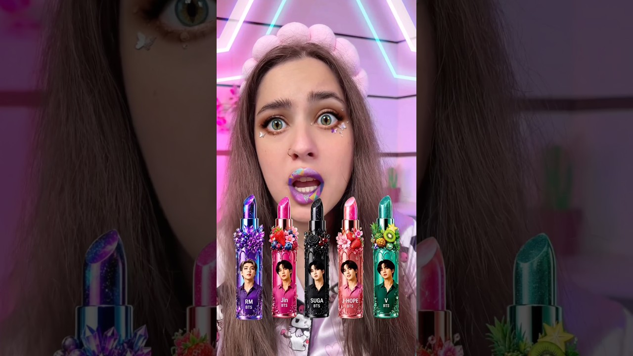 BTS Lipstick Color Check🎤💄#challenge #lipstick #bts #btsarmy #beauty #makeup #shorts