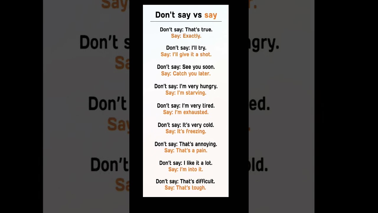 Don't say VS say || Spoken English || English speaking