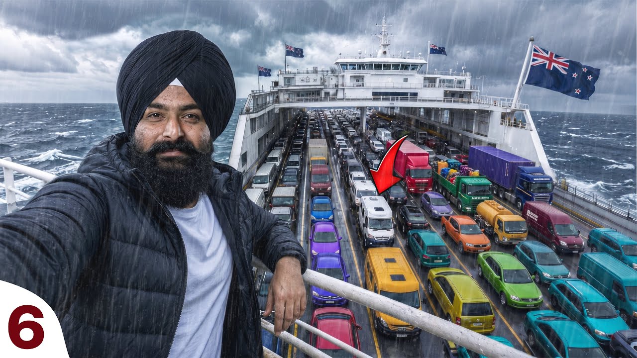 ਨਿਊਜ਼ੀਲੈਂਡ🇳🇿ਜਹਾਜ਼ ਚ ਲੱਦਣੀ ਪਈ ਰਾਣੀ ਮਿੰਦੋਂ😱 Crossing Cook Strait🤯
