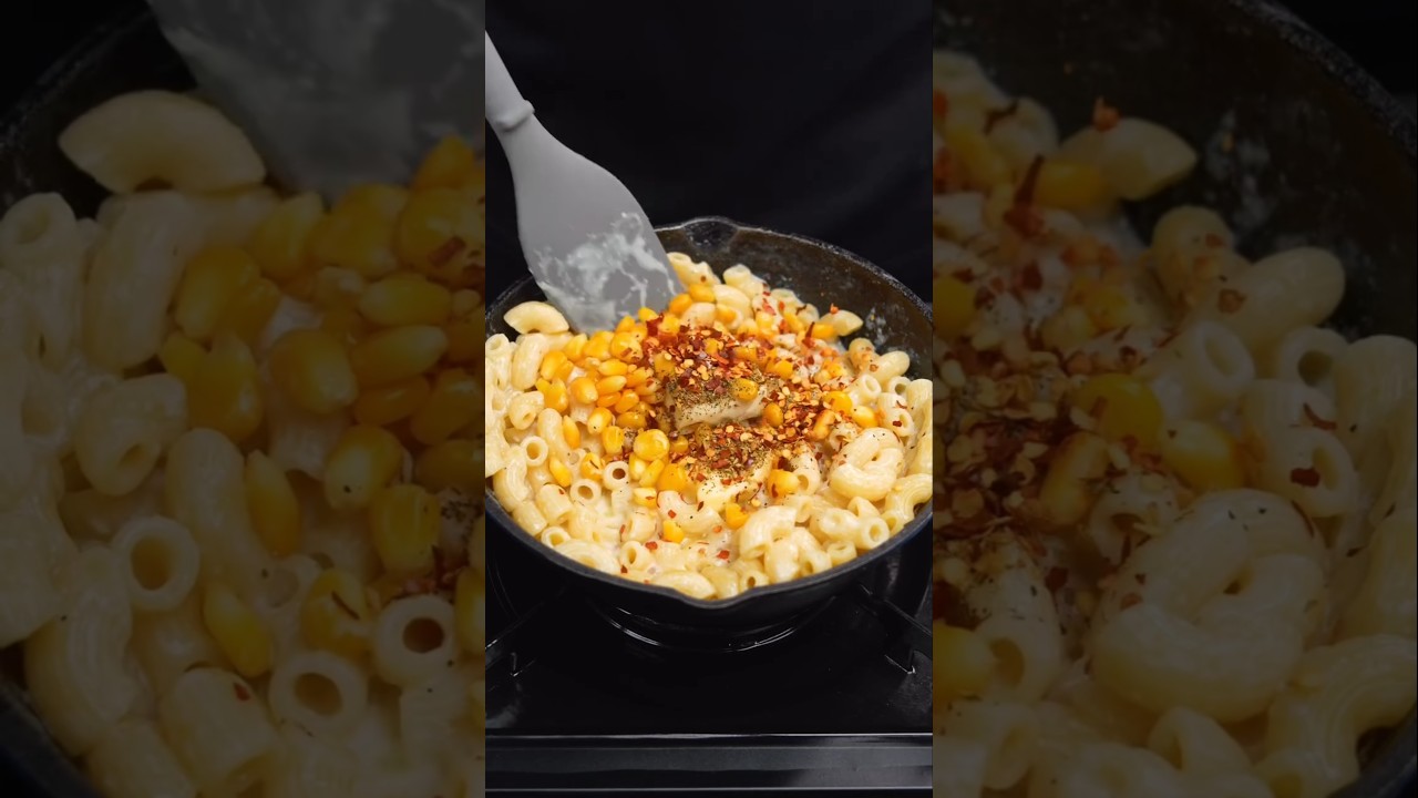 Easy Cheesy Corn Pasta recipe 😋 yummy 🤤 #asmr #reels #food #cooking #trending #foodie #foodreaction