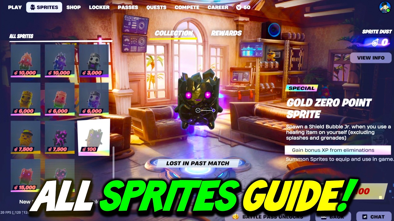 How to Get ALL 41 Sprites in Fortnite Season 3! (Golden, Candy and Galaxy!)