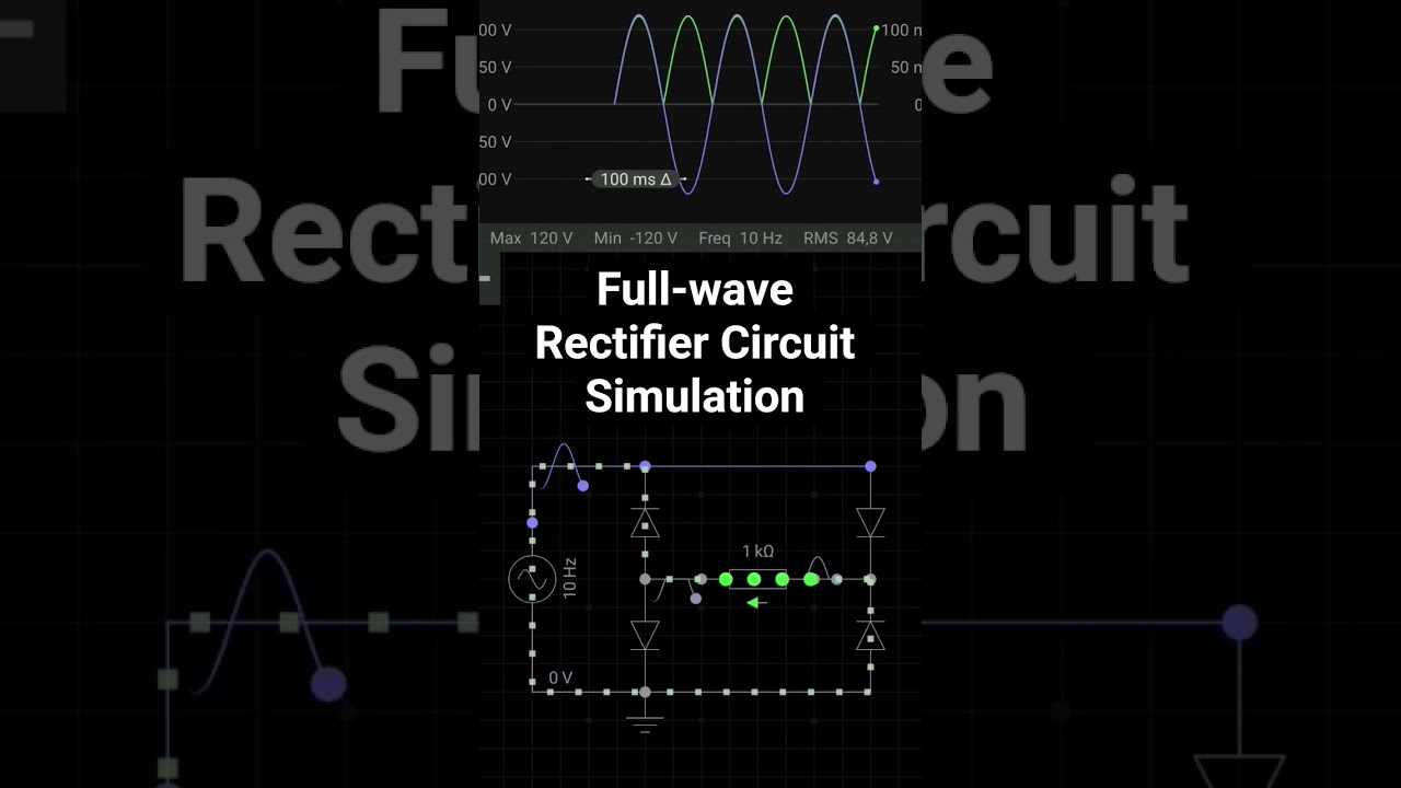 Full-wave Rectifier Circuit Simulation #electronics  #diyelectronics  #circuit #simulation