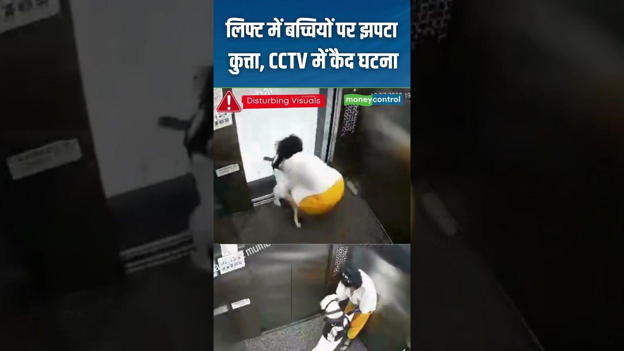 Mumbai Lift CCTV Viral: Pet Dog Attacks Girls | Malad Dog Incident