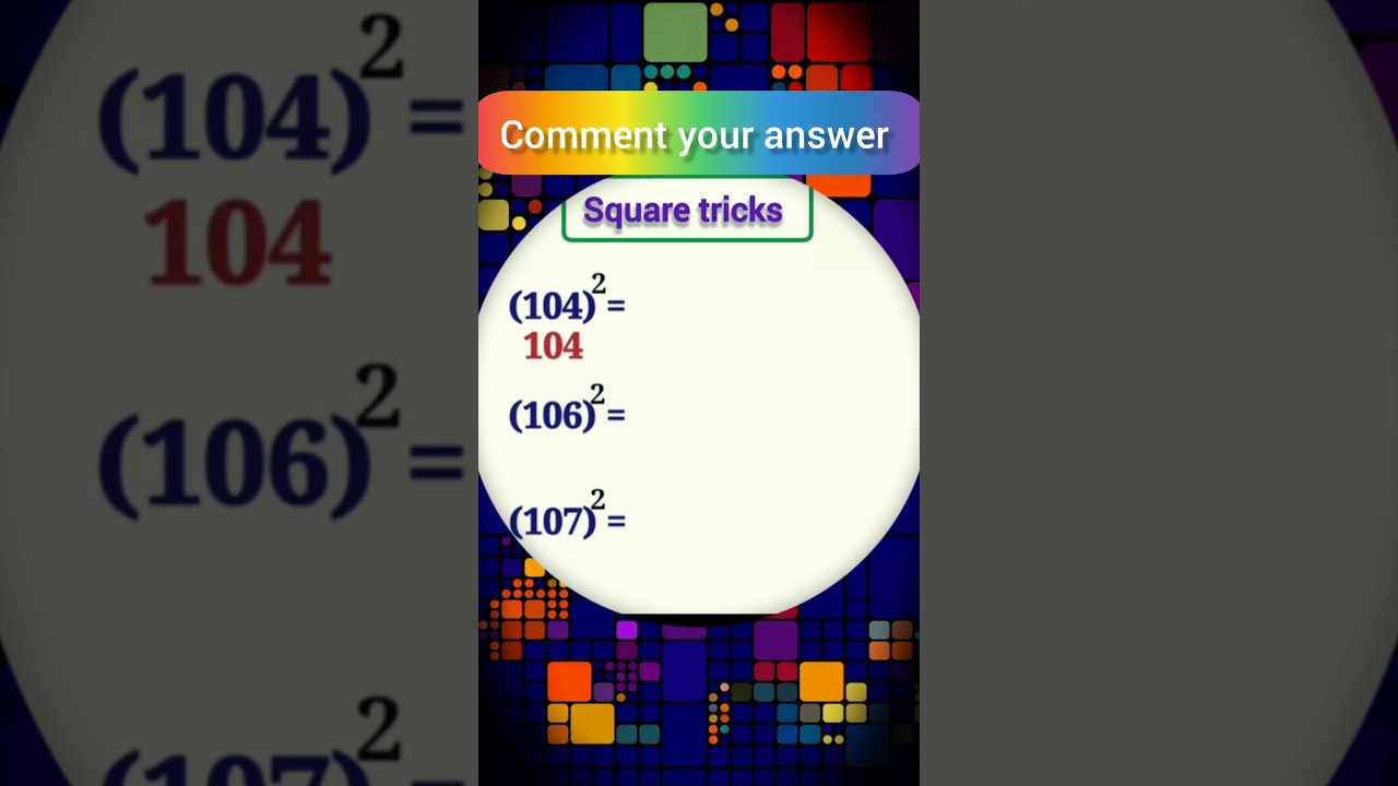 square of a number: MATH TRICKS #viral #mathstricks #maths #braintestsolution