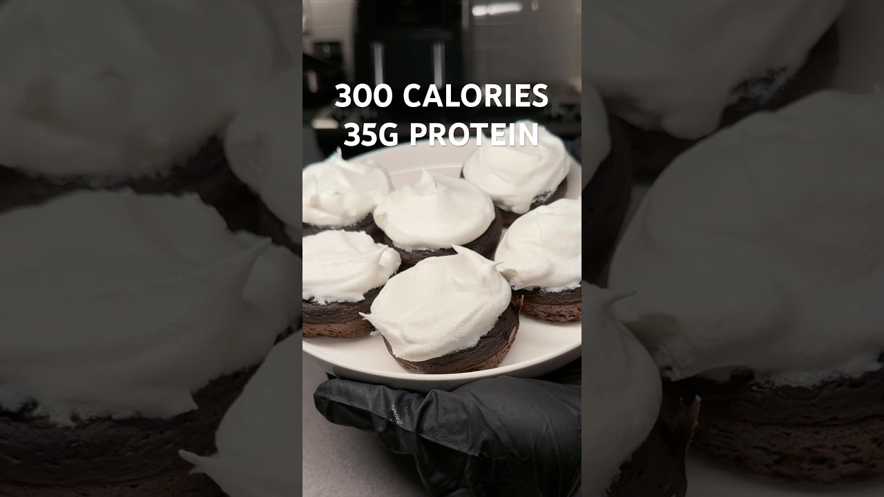 300cal | 35g P | MINI CHOCO MUFFINS🧁 #recipe #dessert #gym #healthy #diet #protein