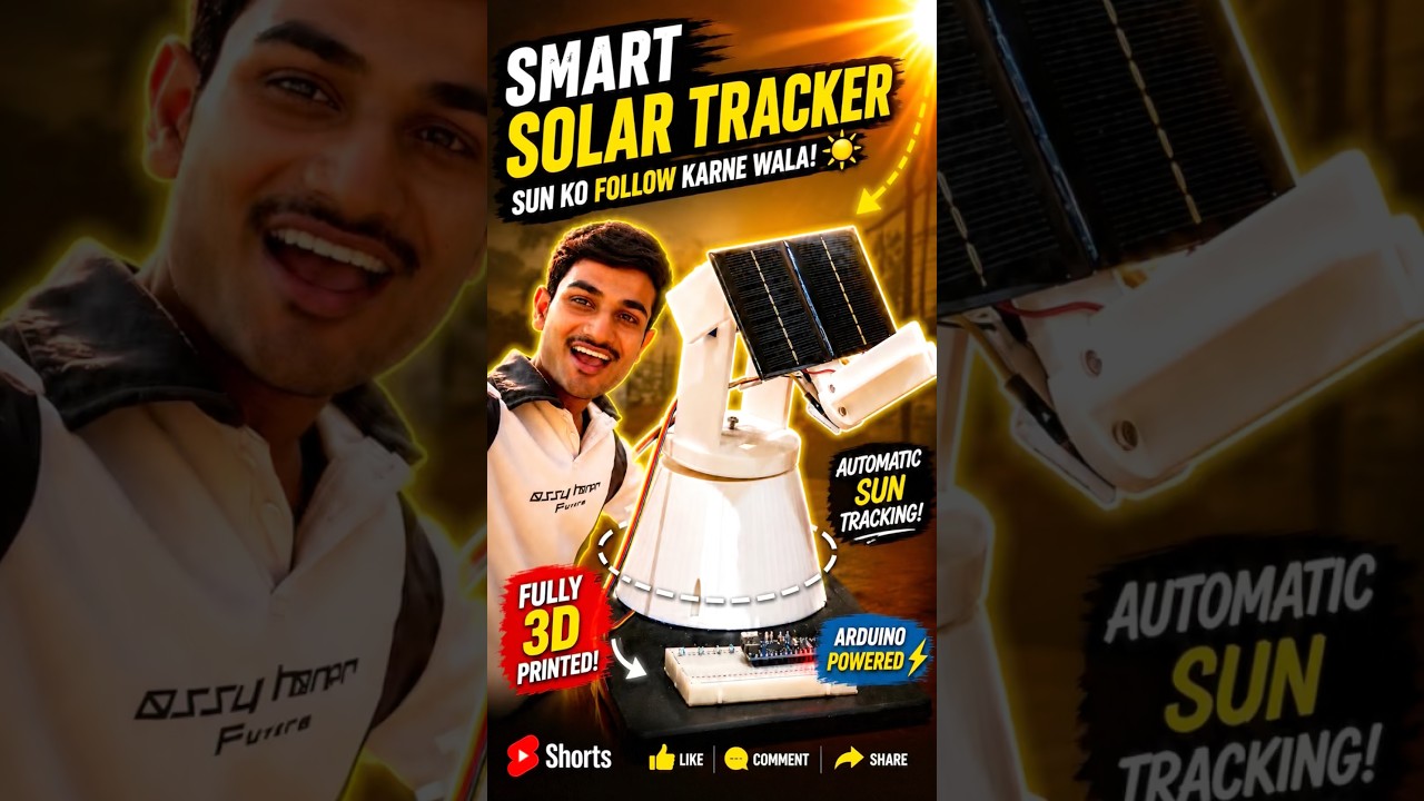 Suraj ko Follow karne Wala Smart Solar Tracker☀️Fully 3D Printed #diy #shorts #solarsystem #project