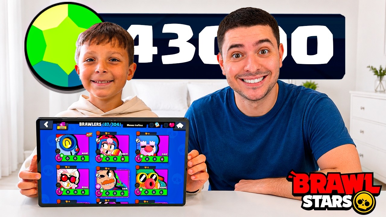 GEMEI A CONTA INTEIRA DO MEU PRIMINHO NO BRAWL STARS!