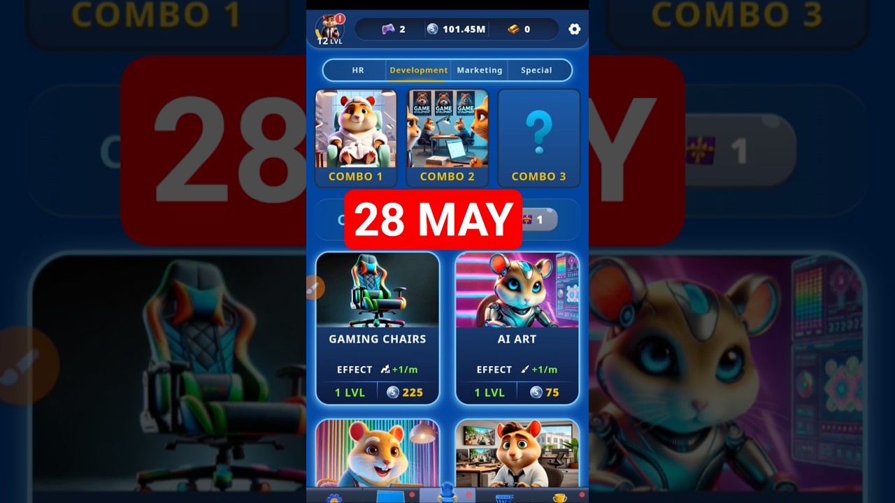 Hamster Kombat Game Dev Daily Combo | 28 May Hamster Kombat Daily Combo | Hamster Daily Combo