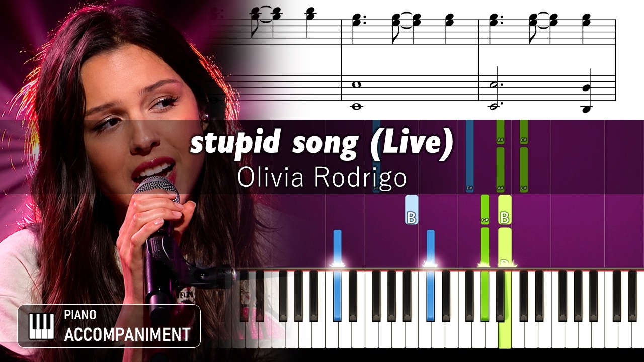 Olivia Rodrigo - stupid song (Live) - Accurate Piano Tutorial with Sheet Music