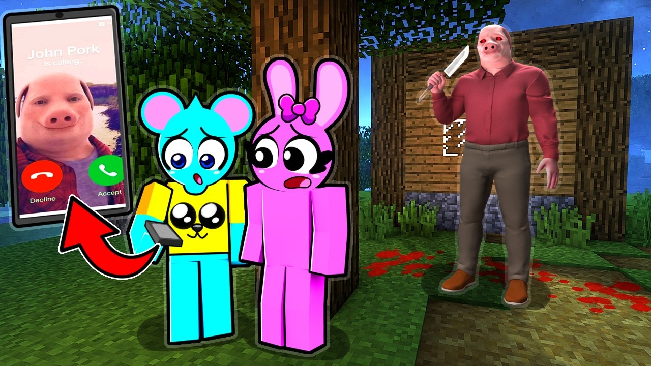 El aterrador John Pork está llamando en Minecraft.