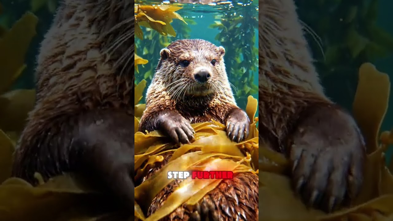 Otters hold hands while sleeping #shorts #fyp #animals