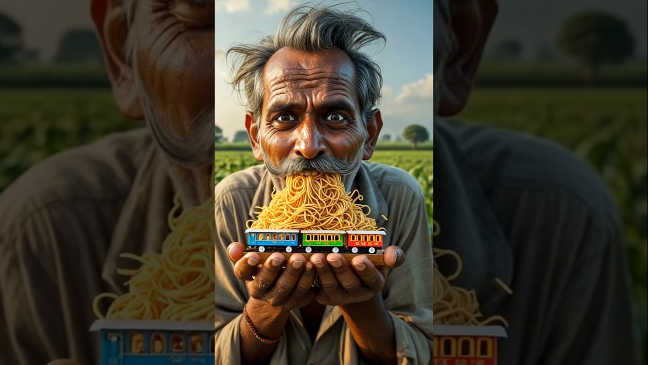 किसान ट्रेन समेत चाउमिन खा गया 🤪। #aishorts ,#ai,#shortsfeed ,#viralshort ,#ytshorts ,#aistory ,