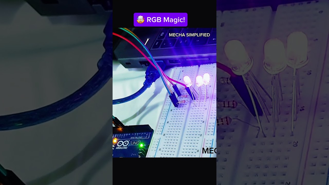 🤯 3 RGB LEDs + Arduino = INSANE Light Show! 🌈 #Shorts