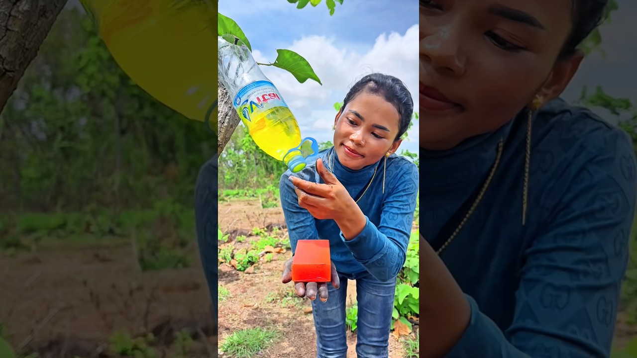Survival Skills Mom Shows How to Make Soap and Water in forest #campping #outdoors #useful