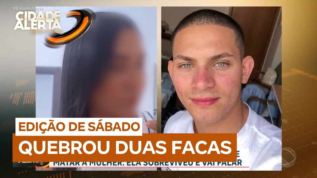 Homem tenta matar mulher e quebra duas facas; vítima sobreviveu e falou com o Cidade Alerta
