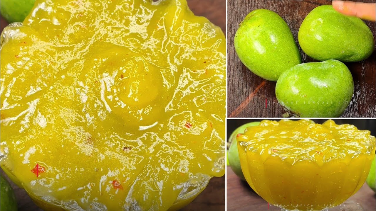 কাঁচা আমের টক মিষ্টি জেলি একবার বানিয়ে ২ বছরের জন্য সংরক্ষণ করুণ | Home Made Raw Mango Jam Jelly