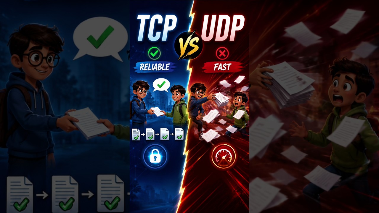 TCP vs UDP in 30 Seconds 🚀 | Networking Made Simple #shorts