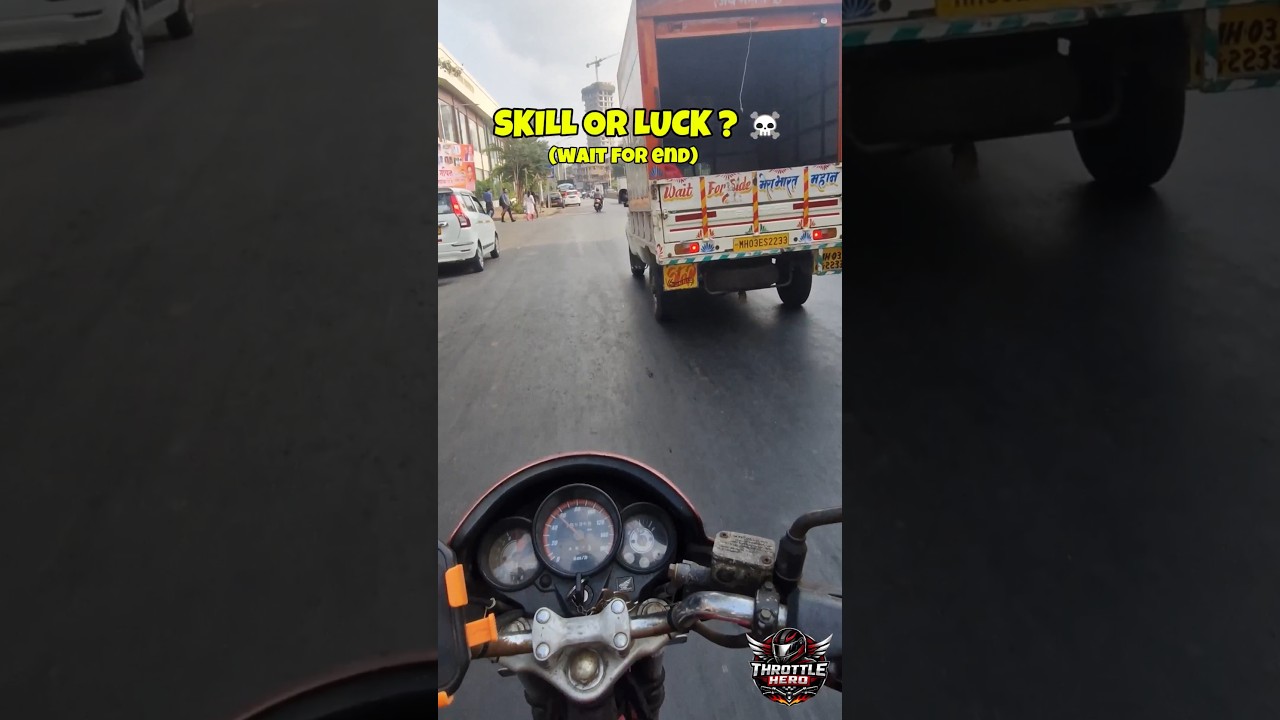 skill or luck ? 💀 #motorcycle #throttlehero #bike #motovlog #closecall