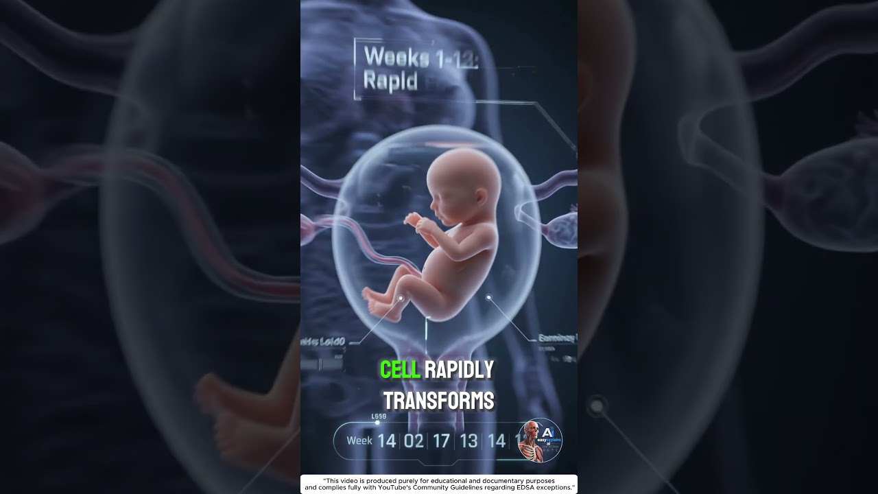 How One Tiny Cell Becomes a Human Baby in 40 Weeks 🤯 #easyexplains #3danimation #biology