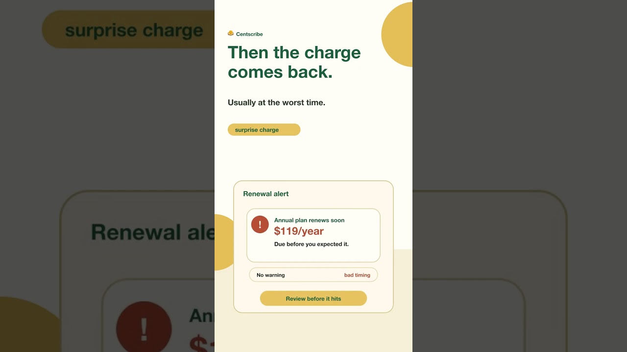 Annual Renewal Surprise: Do Not Forget Yearly Subscriptions