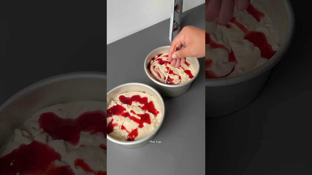 How I make my raspberry cake! #cakedecorating #cakeseries #cake #buttercreamcakes #baking