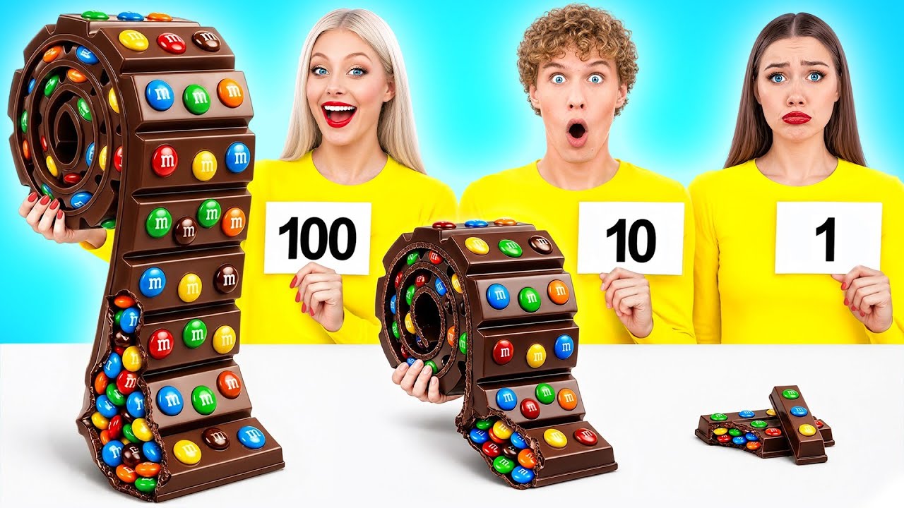 100 खाद्य परतें चुनौती | पागल रसोई की स्थितियाँ Multi DO Challenge