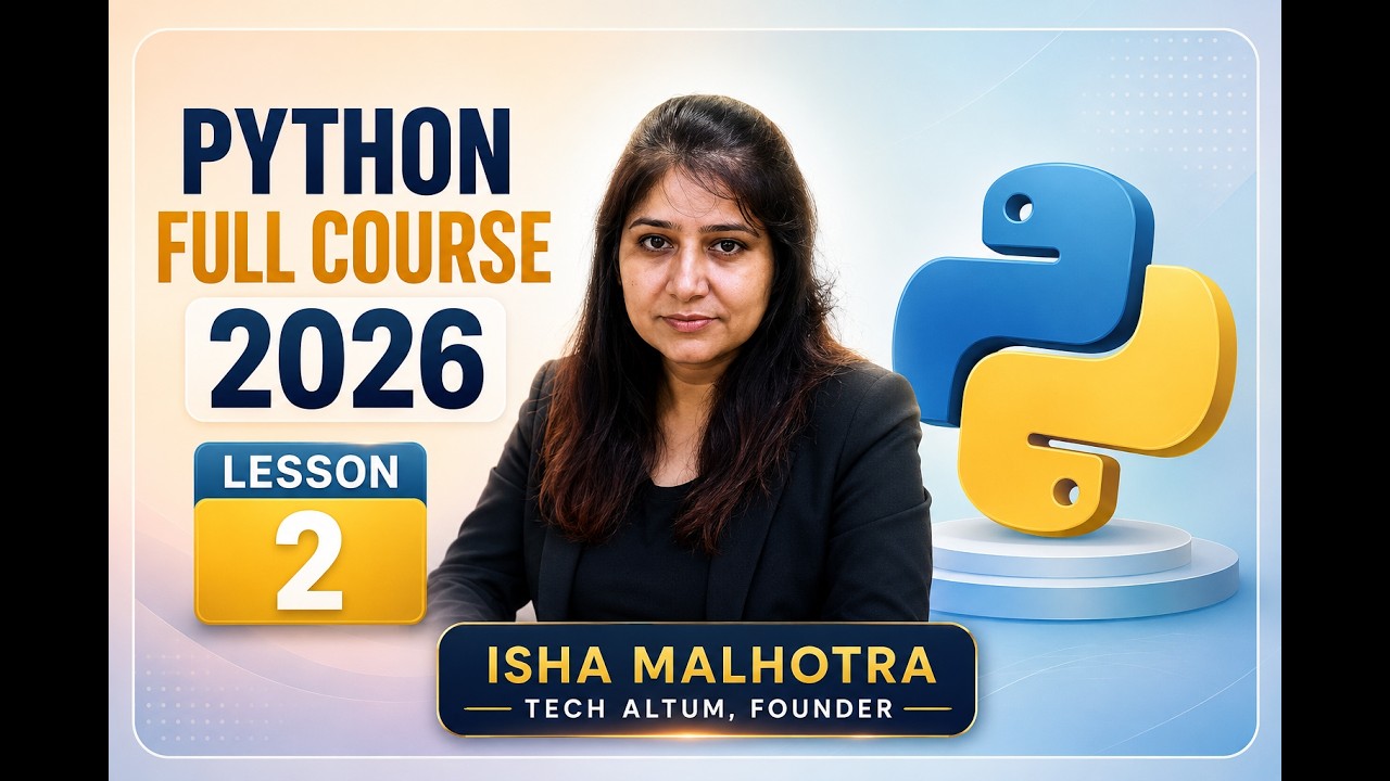 Python Full Course for Beginners (2026) | Lesson 2 | python for data analyst | Python Tutorial