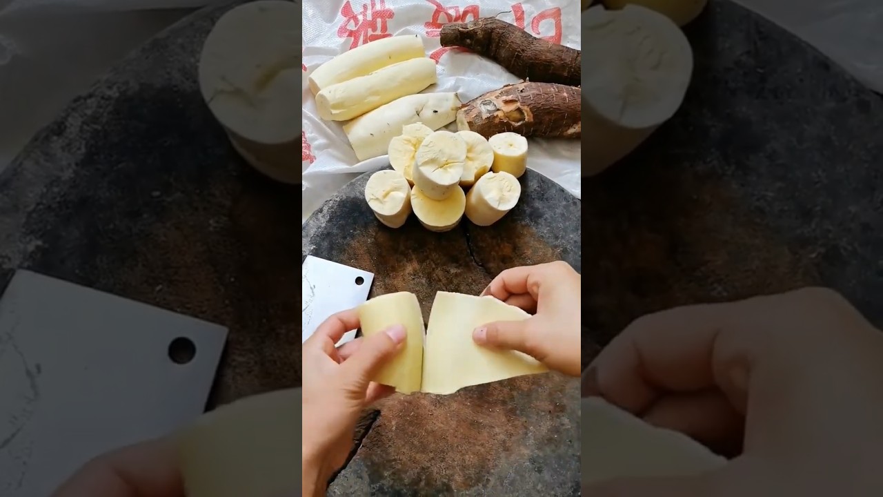 PEELING THIS root reveals something unexpected 😳🌱🔪 #shorts #gardening #farming #plants #garden