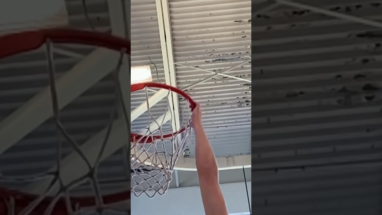 When you grab rim for the first time #basketball #dunk
