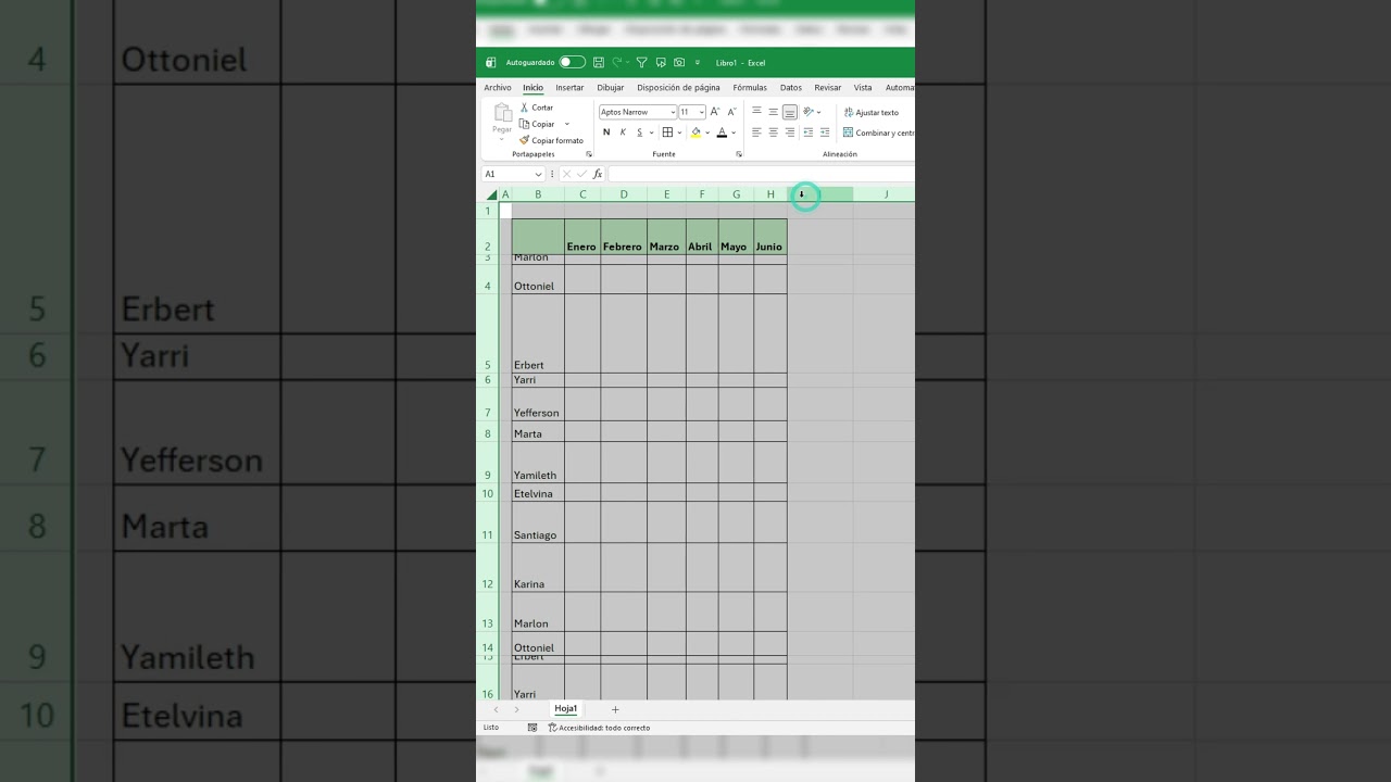 Tutorial para ajustar filas y columnas de una forma fácil, mira   #excel #yerrihz