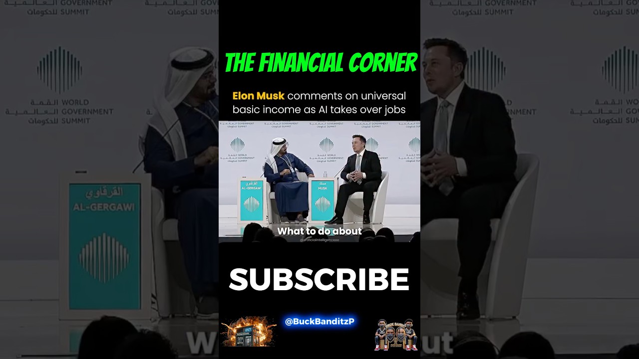 Elon Musk comments on Universal Basic Income as AI Takes Over Jobs‼️ #short #shorts #financialcorner