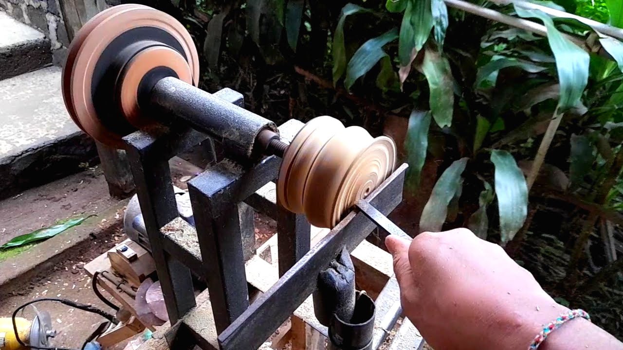 Woodturning ideas membuat kerajinan mangkok kayu menggunakan mesin bubut kayu