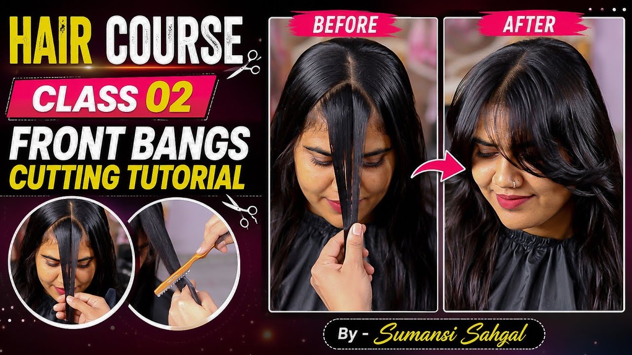 How to : Hair Cutting Bangs | Hair Cutting Flicks | Front Hair Cutting | Curtain Bangs Tutorial 