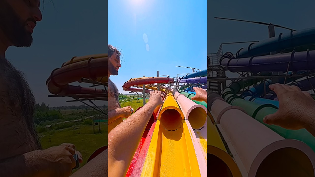 Waterpark slide poV #parkour #speedrun #freerun #Park #waterslide #fun #parkourlife #youtubeshorts