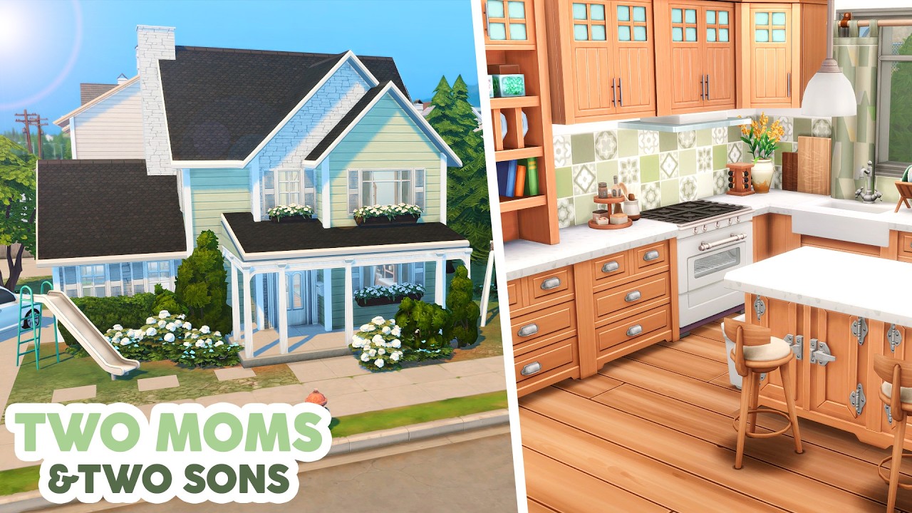 Two Moms & Two Sons // The Sims 4 Speed Build