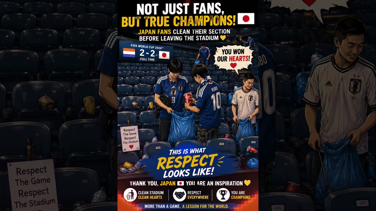 More Than a Game, A Lesson for the World 🇯🇵✨ True Champions Clean Up After The Match 🏟️❤️ #Japan#usa