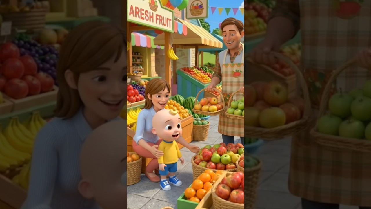 🍎 Fruit Market Adventure 🍌 | Learn Fruits with Baby 👶🎵 | Fun Nursery Rhyme for Kids