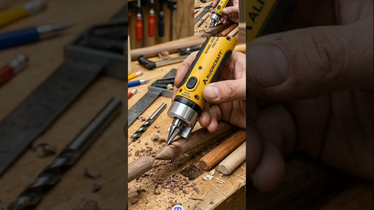 Mini electric hardwood dowel point sharpener (alignment pin preparation type)#woodworking #tools #